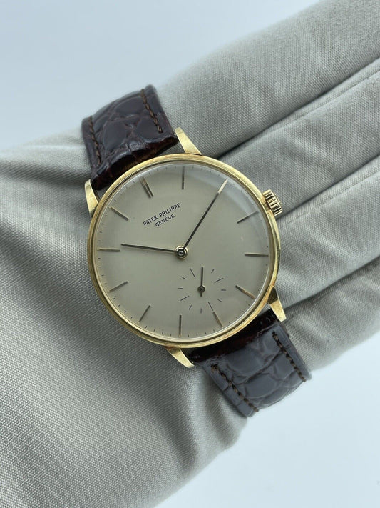 Patek Philippe Calatrava 18K Yellow Gold White Mechanical 35mm Watch Ref. 3410
