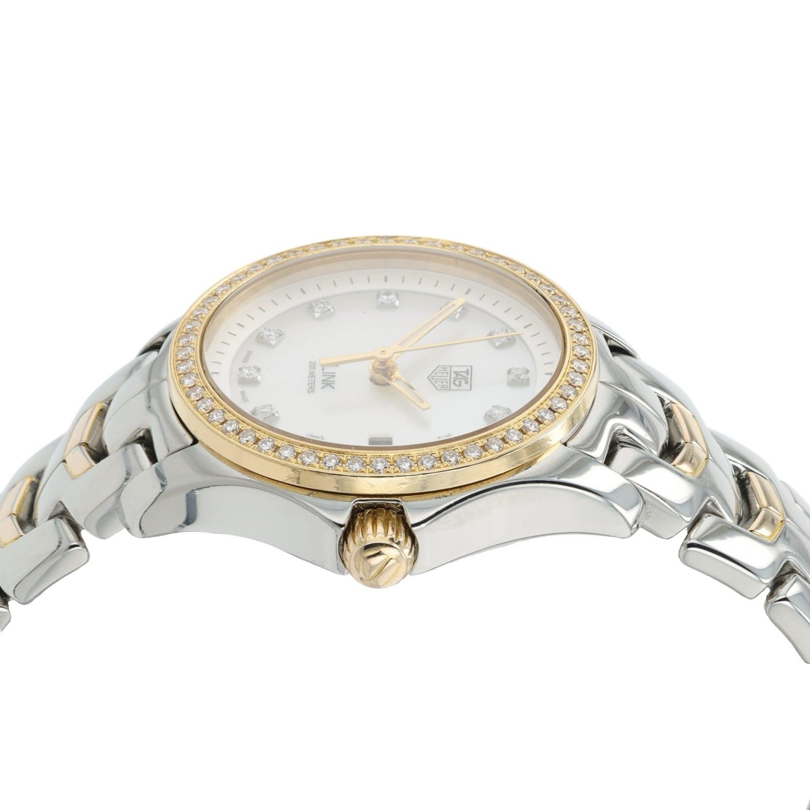 Tag Heuer Link Lady Mother Of Pearl Dial Gold & Steel 27mm Quartz Womens WJF1354