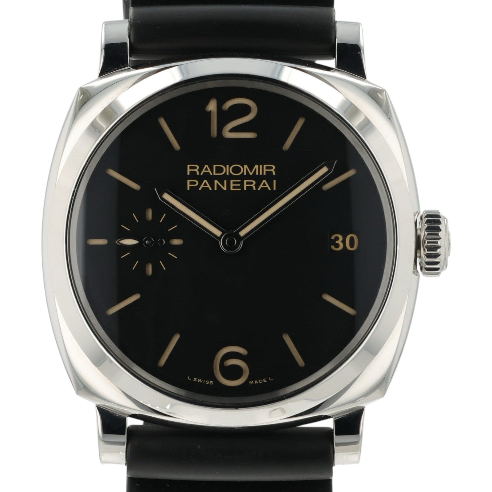 Panerai Radiomir Black Dial Stainless Steel 47mm Manual Wind Mens Watch PAM00514