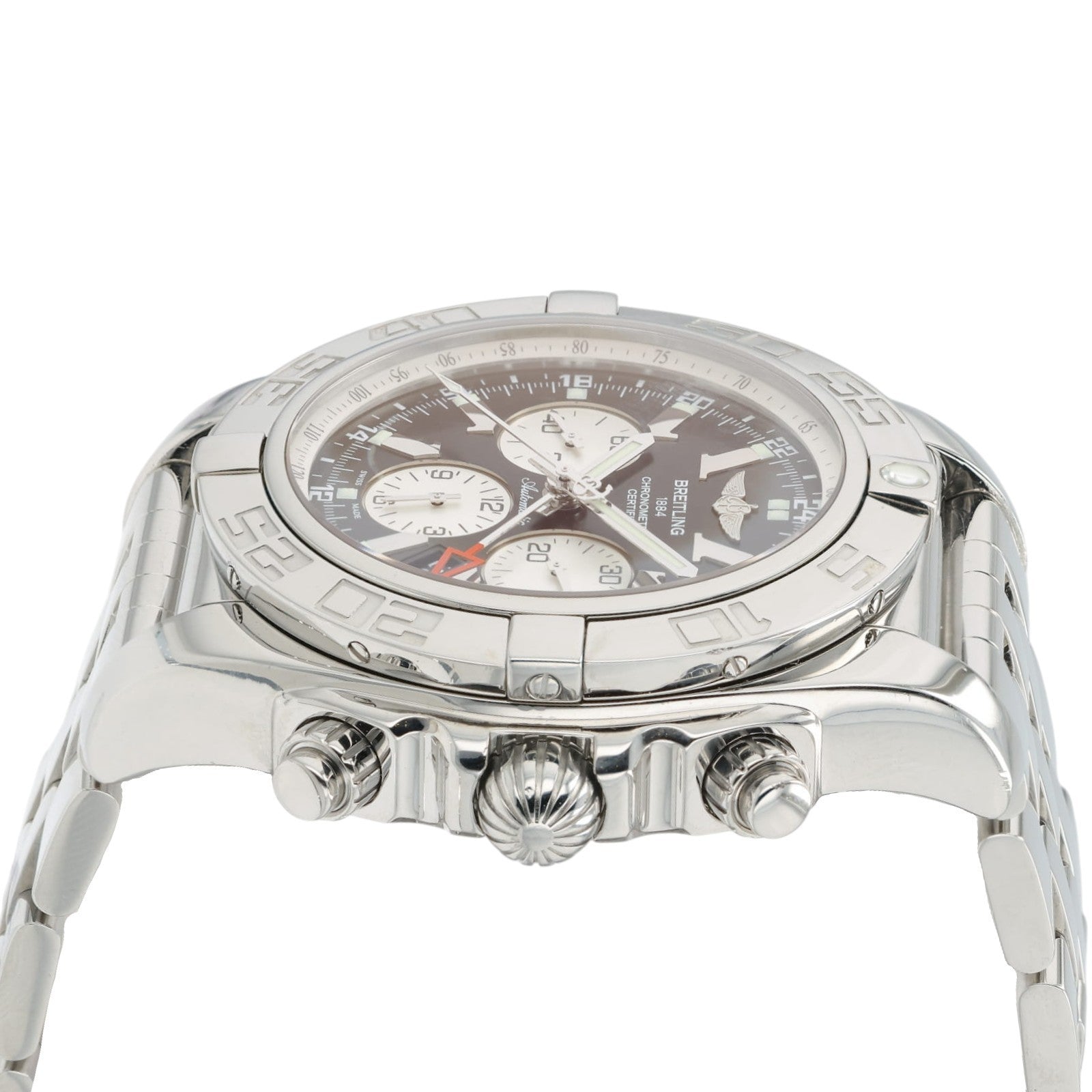 Breitling Chronograph GMT Black Dial Stainless Steel 47mm Automatic Mens AB0410