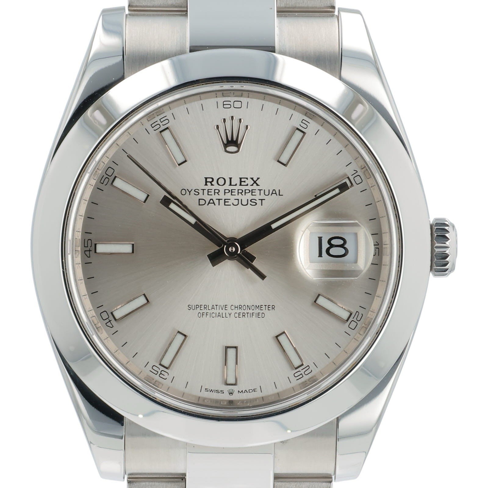 Rolex Datejust Stainless Steel Silver Dial 41mm Automatic Mens Watch 126300