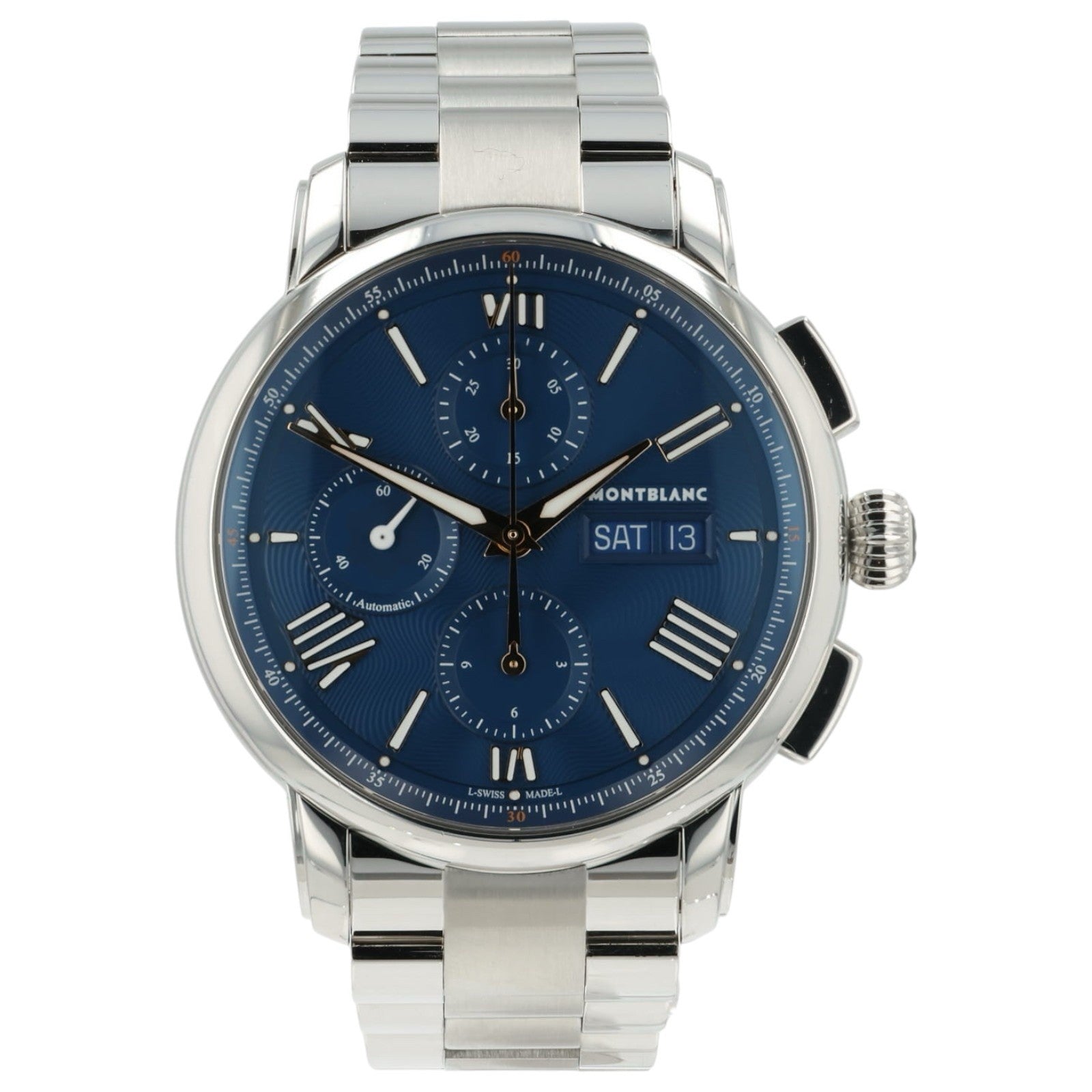 Montblanc Star Legacy Blue Dial Stainless Steel 42mm Automatic Mens Watch 130972