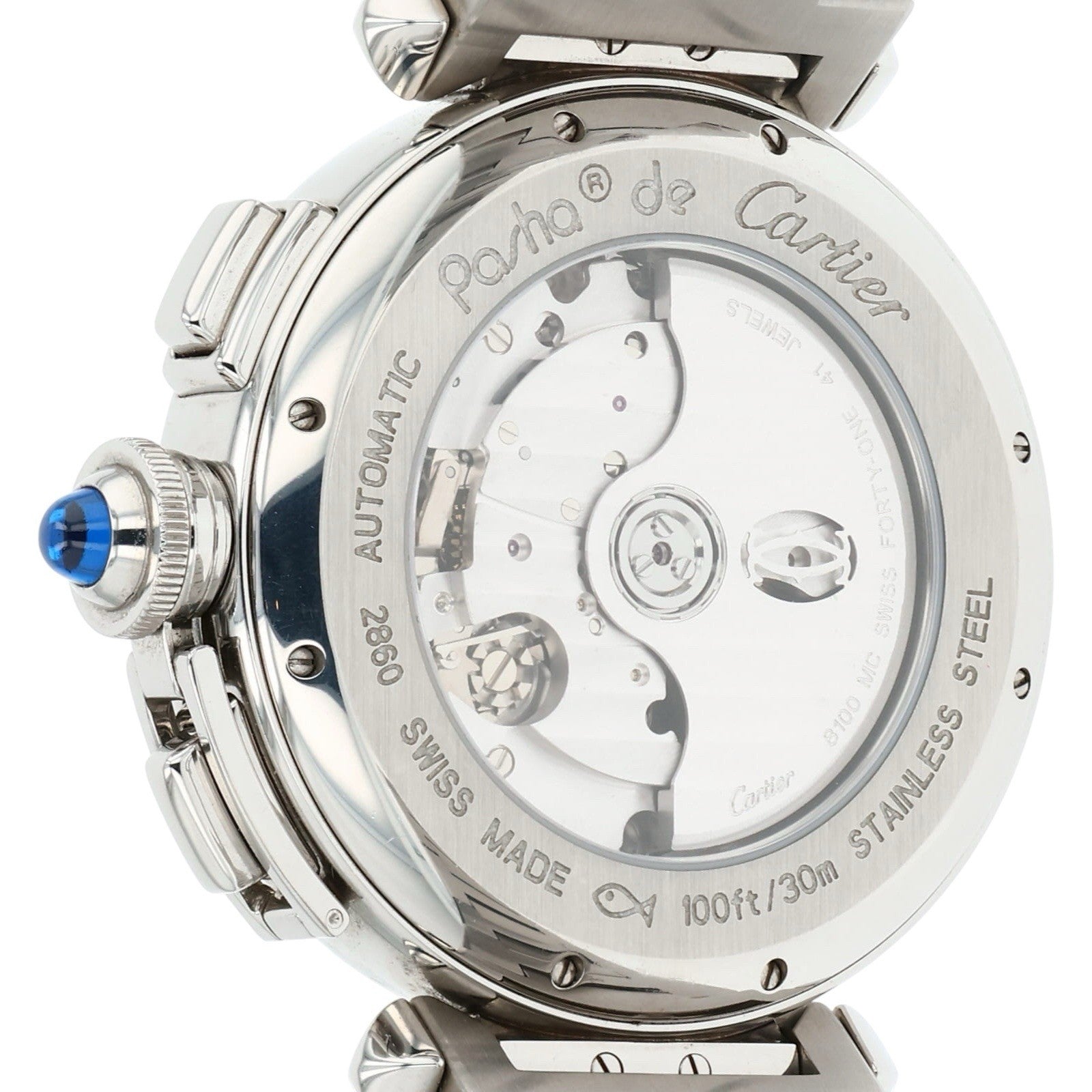 Cartier Pasha Chronograph White Dial Stainless 42mm Automatic Men’s W31085M7