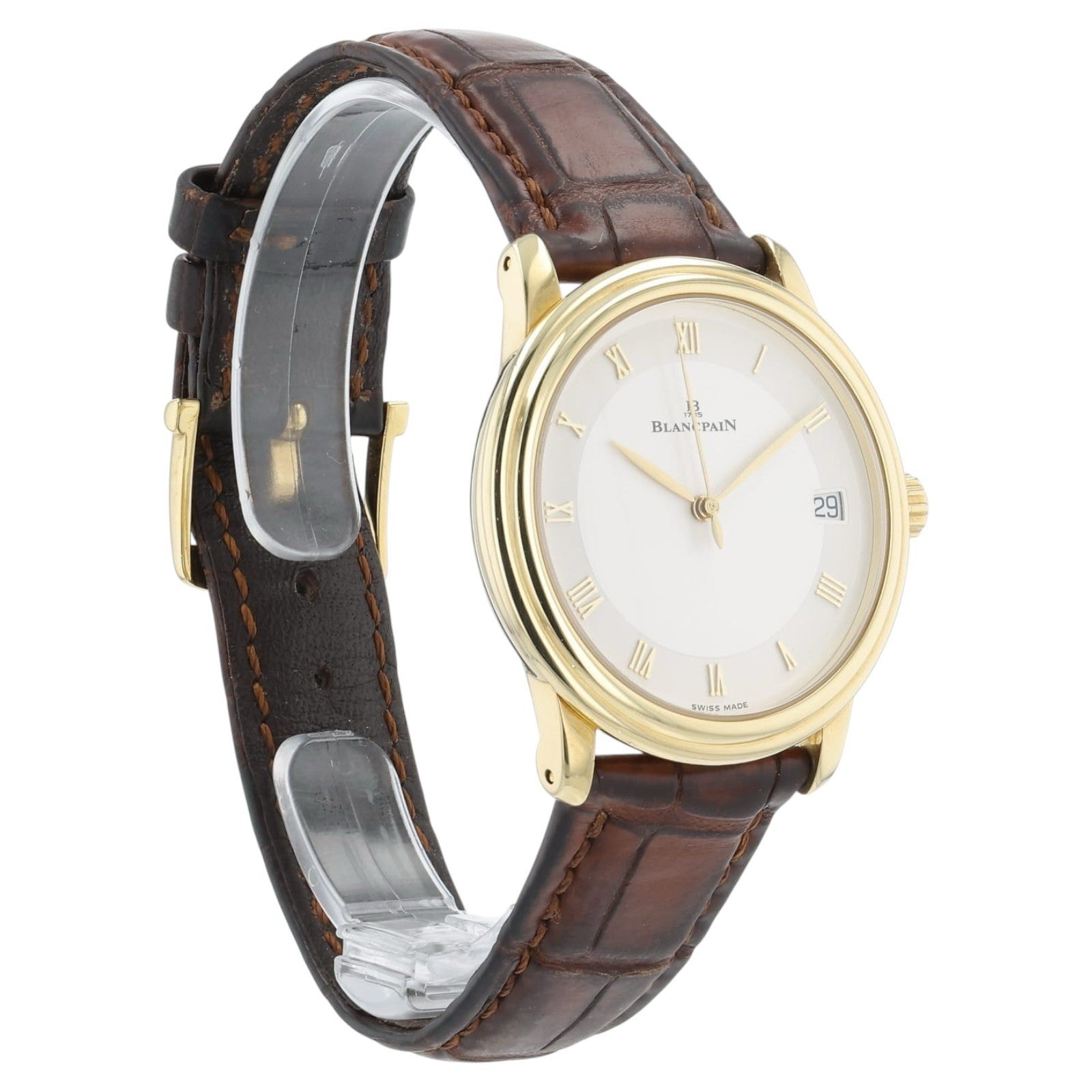 Blancpain Villeret 18k Yellow Gold White Dial 36mm Automatic Mens Watch 1158