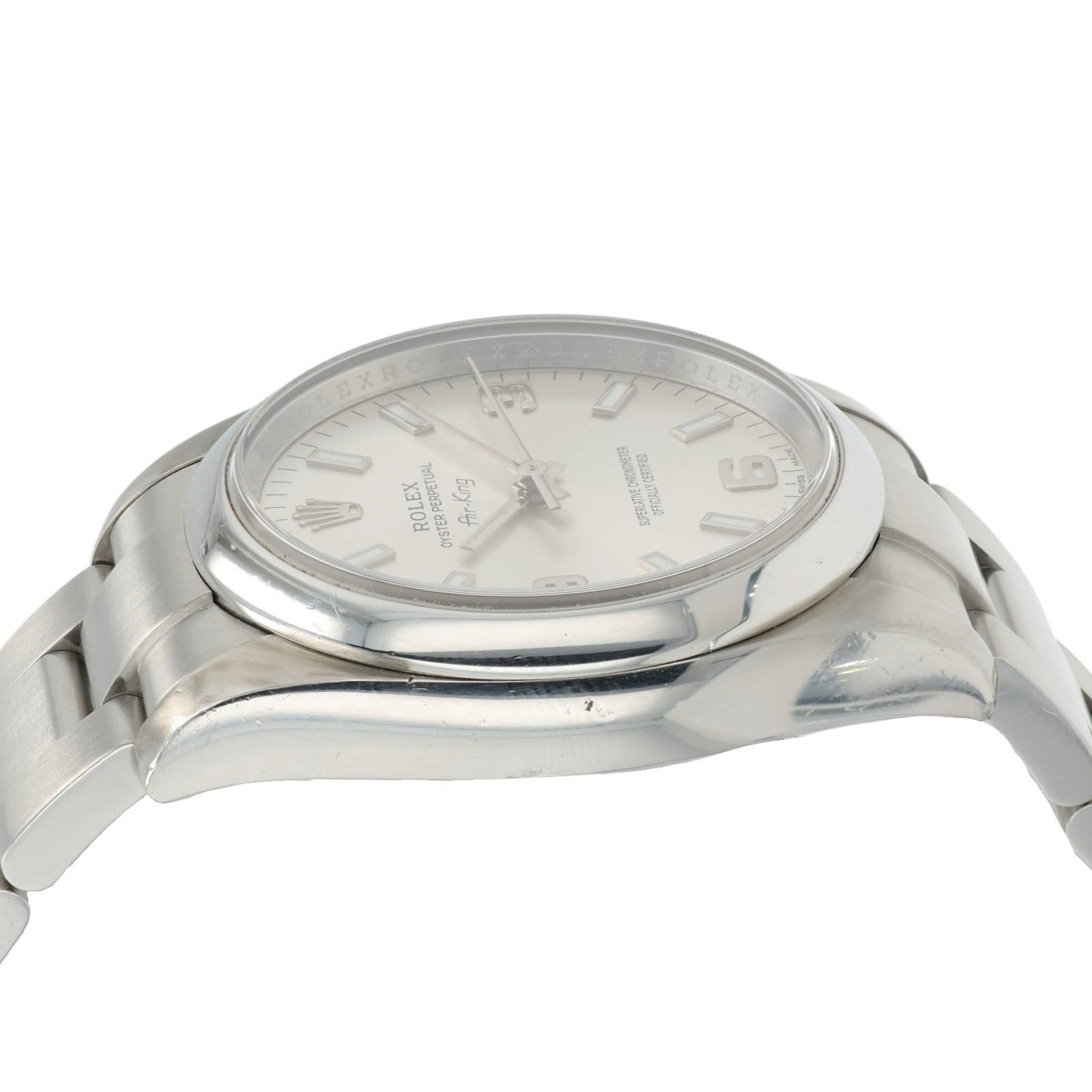 Rolex OP Silver Dial Stainless Steel 34mm Automatic Movement Men’s Watch 114200