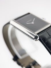 Cartier Tank Must Steel Black Dial 25mm Quartz Movement Unisex Watch WSTA0072