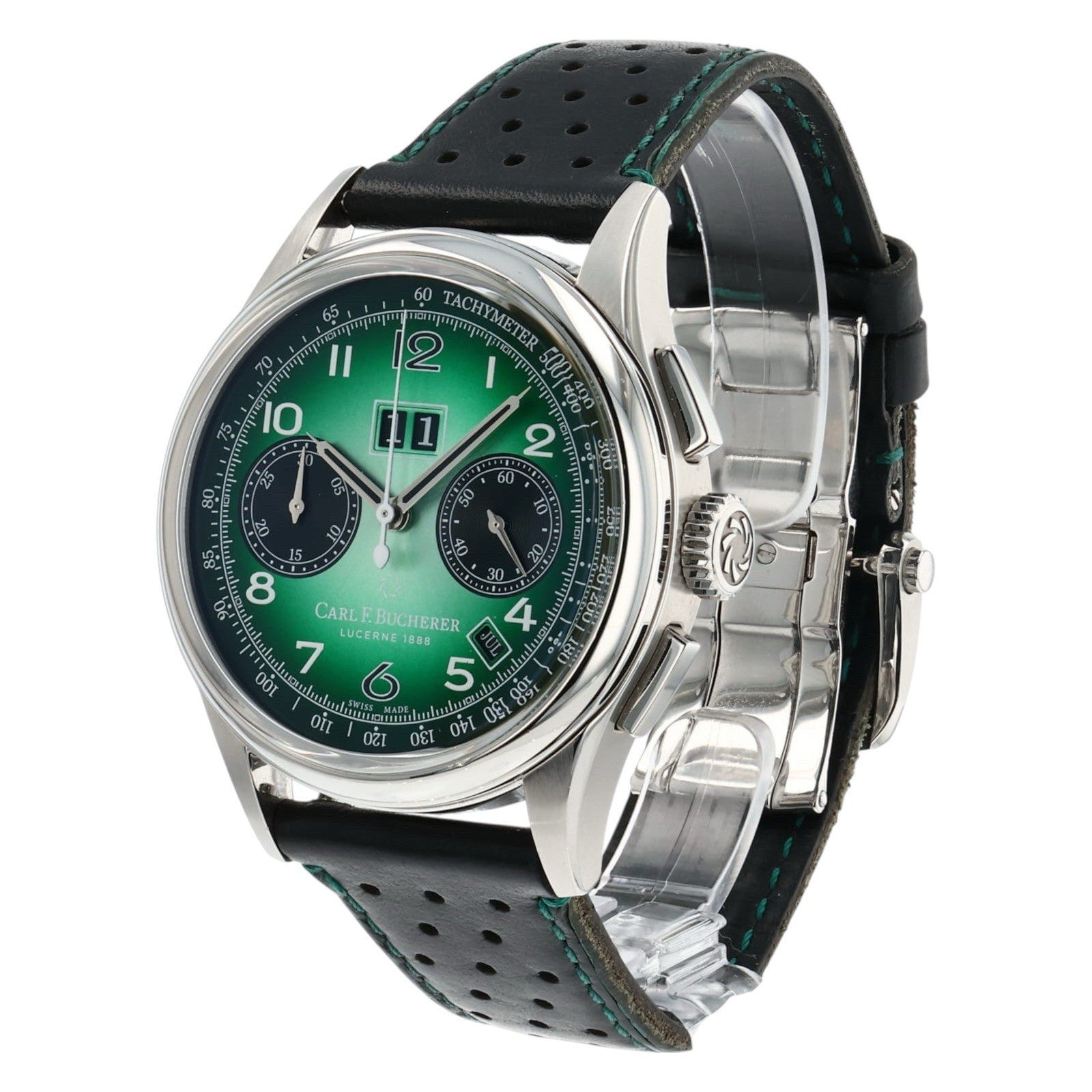 Bucherer Heritage New York Green Dial 41mm Stainless Watch 00.10803.08.92.81