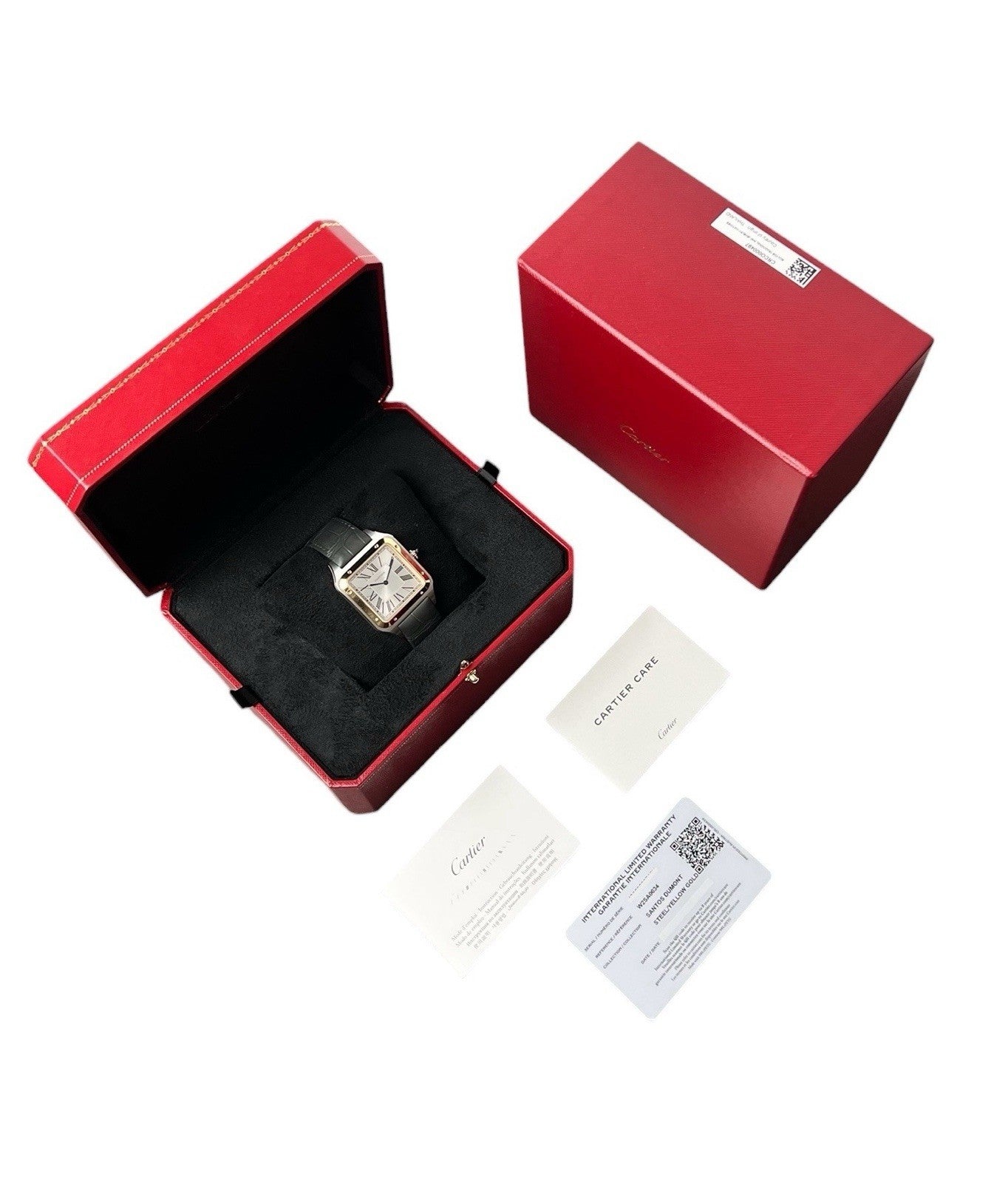 Cartier Santos Dumont Gold & Steel Silver Dial Manual Wind Men's Watch W2SA0034