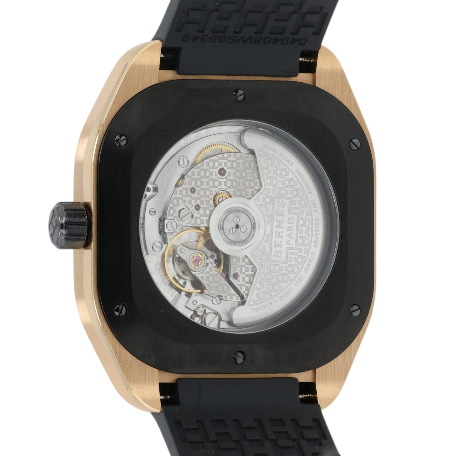 Hermes H08 Gray Dial 18k Rose Gold & Titanium 39mm Automatic Mens Watch H08