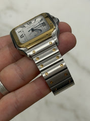 Cartier Santos Silver Dial Gold & Steel 39x47mm Automatic Mens Watch W2SA0009