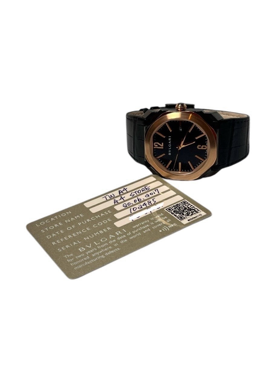 Bulgari Octo 18k Rose Gold Black Dial 41mm Automatic Men’s Watch BGOP41SG
