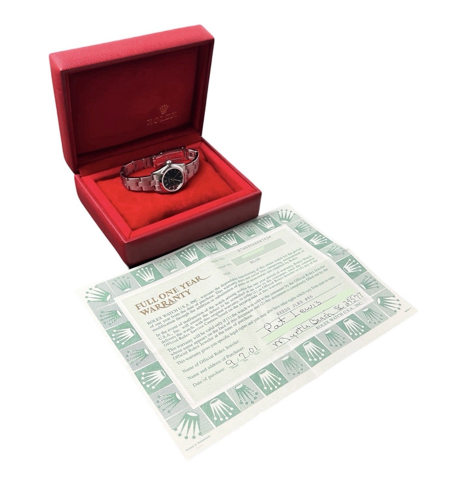 Rolex Ladies OP Blue Dial Stainless Steel 25mm Automatic Womens Watch 76080