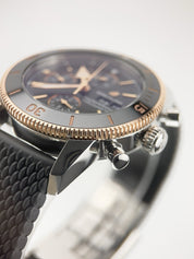 Breitling Superocean Steel & Gold Chrono Black Dial 44mm Automatic Mens U13313