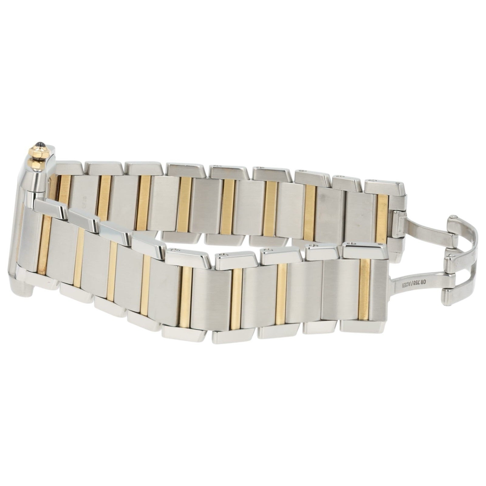 Cartier Tank Silver Dial 18k Yellow Gold & Steel 30x25mm Quartz Women’s W51023Q4