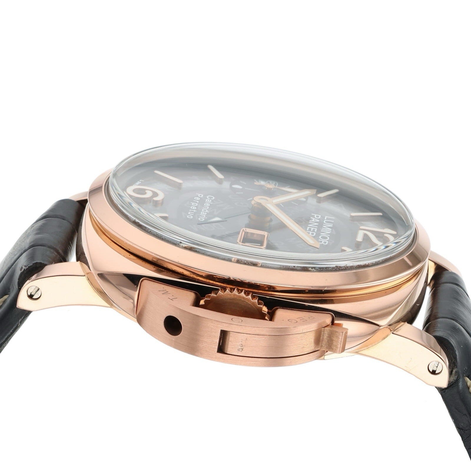 Panerai Luminor Goldtech 18k Rose Gold Black Dial 47mm Automatic Mens PAM01269
