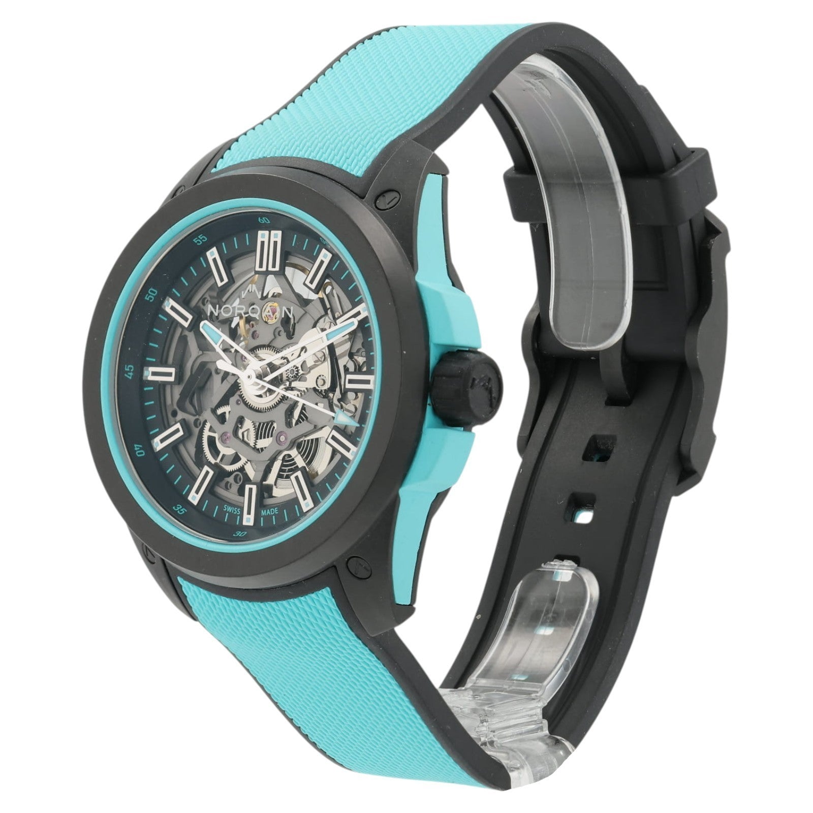 Norqain Wild One Blue Skeleton Dial Carbon 42mm Automatic Men's Watch NNQ3000