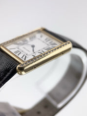 Cartier Tank Solo Stainless Steel 18k Yellow Gold Silver Dial 31mm Quartz 3167