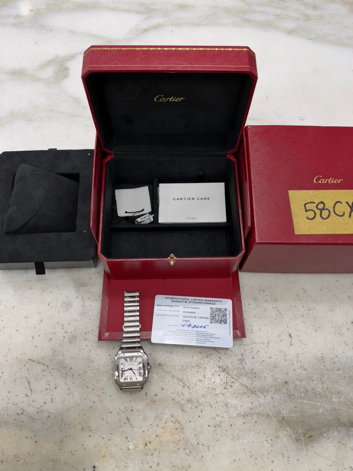 2025 Cartier Santos Automatic Stainless White Dial Midsize Watch 35mm WSSA0029