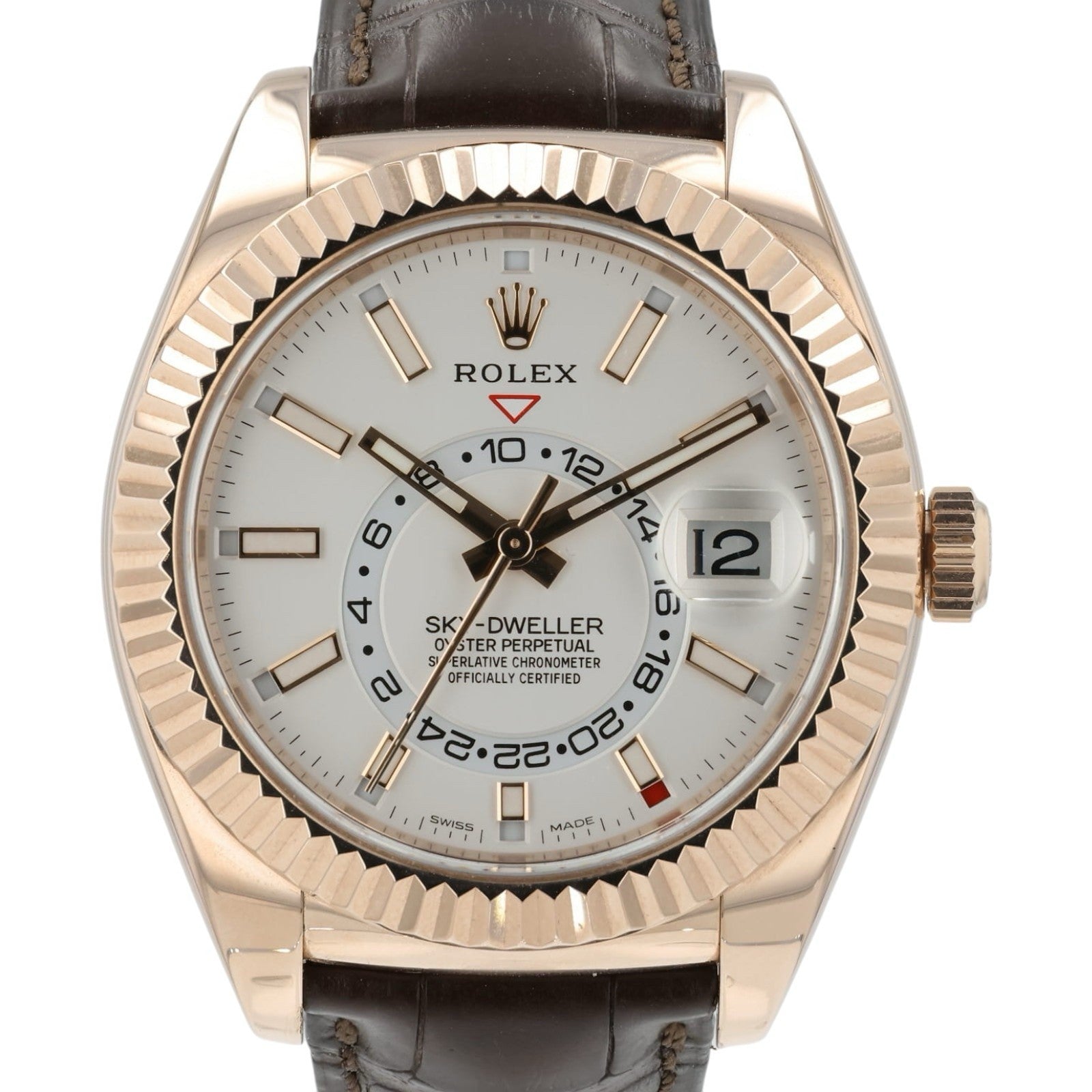 Rolex Sky-Dweller White Dial 18k Rose Gold 42mm Automatic Men’s Watch 326135
