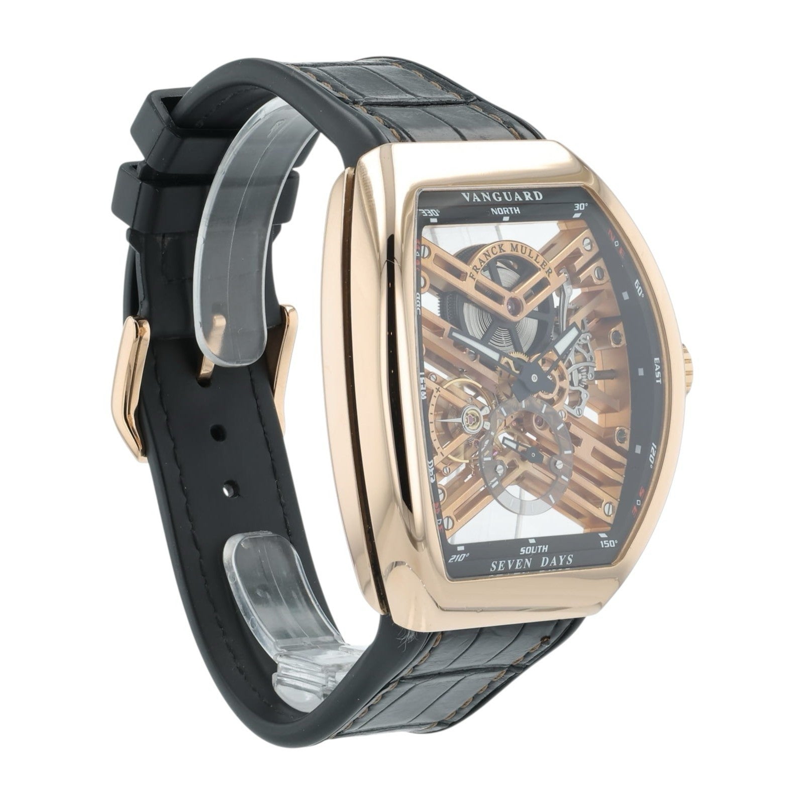 Franck Muller Vanguard 18k Rose Gold Skeleton Dial Manual Wind Men’s V45T 5NNR