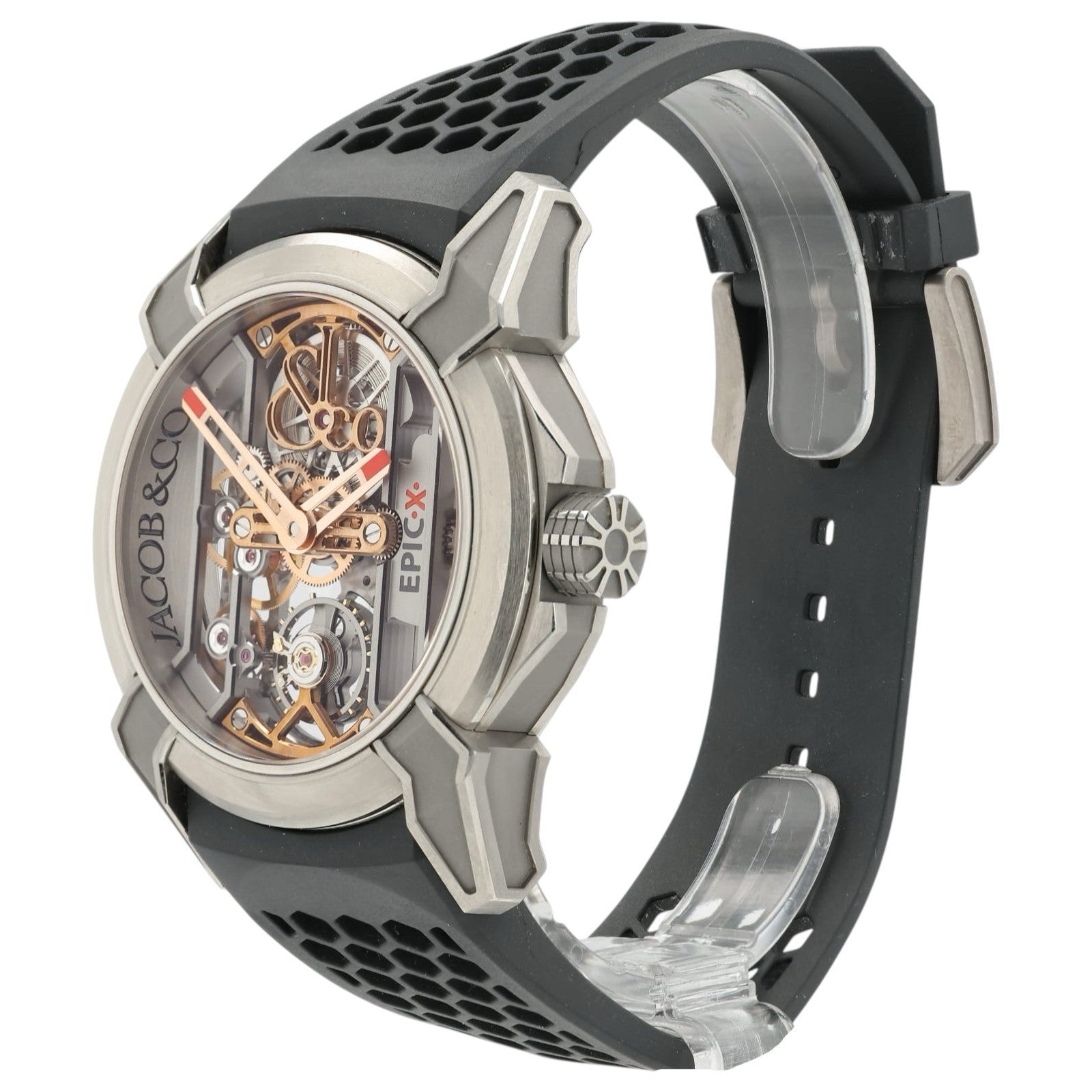 Jacob & Co. Epic X Skeleton Dial Titanium 44mm Manual Wind Movement Mens Watch