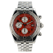 Breitling Chronomat Evolution Red Dial Stainless Steel 43mm Auto Mens A13356
