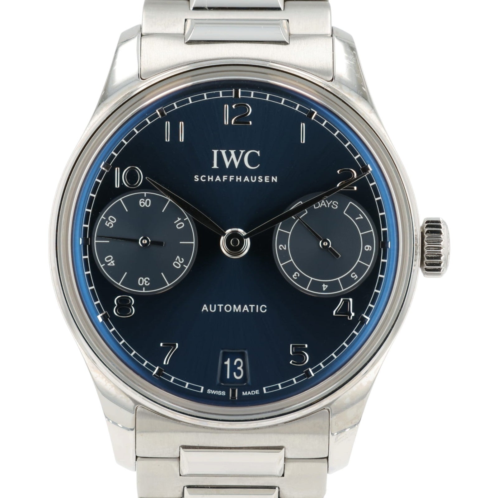 IWC Portugieser Blue Dial Stainless Steel 42mm Automatic Mens Watch IW501704