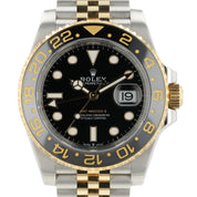 Rolex GMT Two-Tone Black Dial Gold & Steel 40mm Automtic Mens Watch 126713GRNR