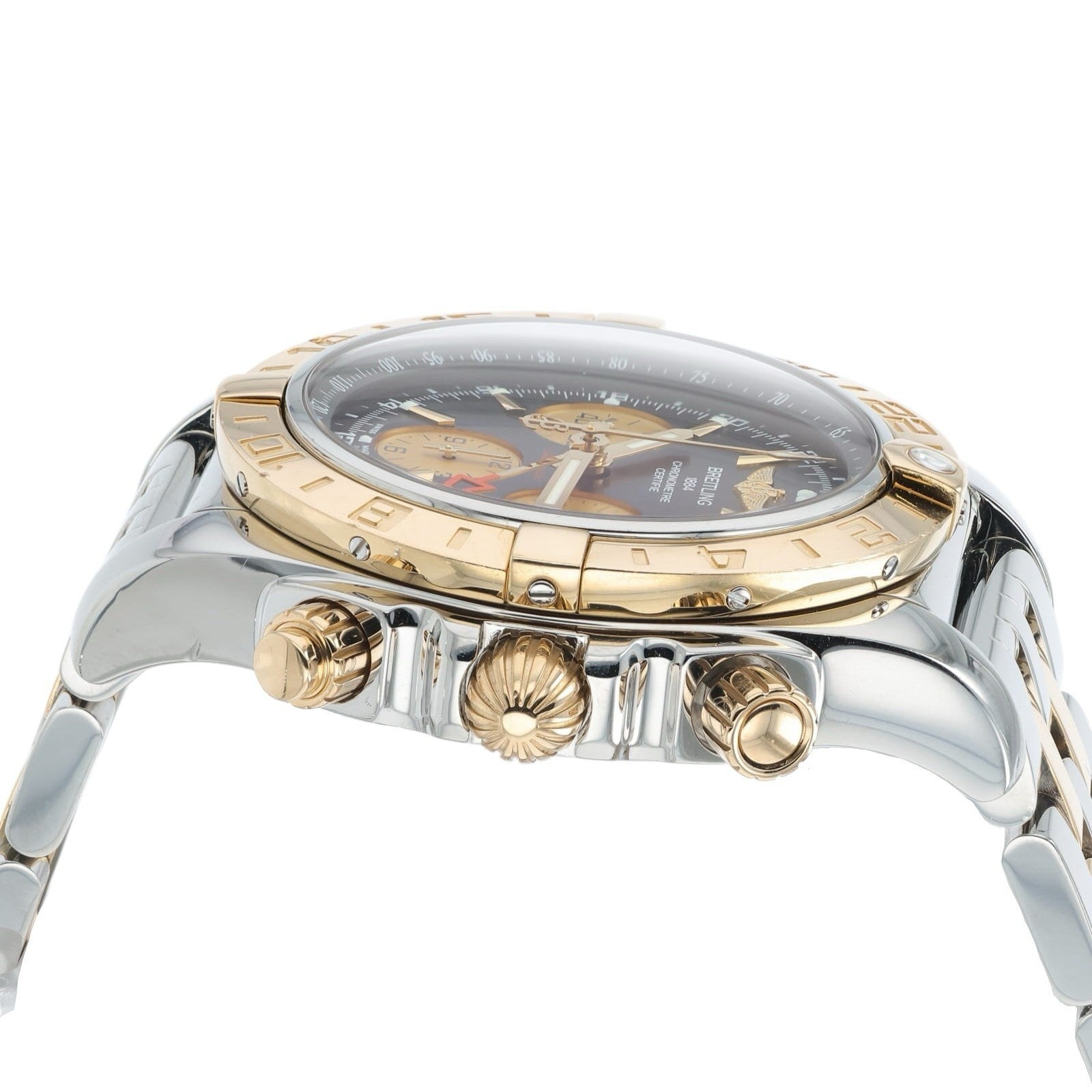 Breitling Chronomat Gold And Stainless Steel Black Dial 44mm Automatic Watch