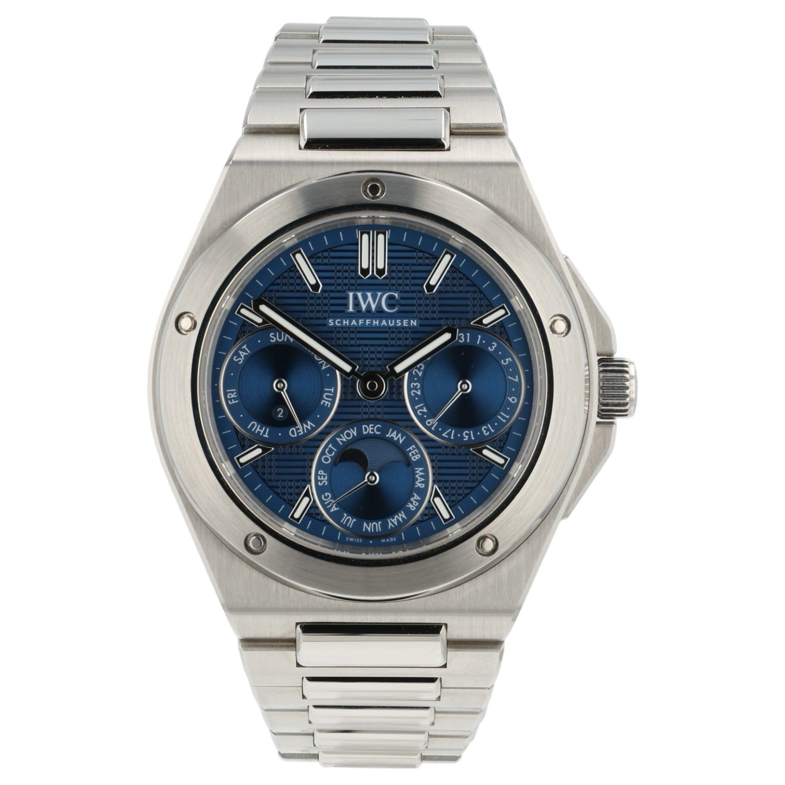 IWC Ingenieur Perpetual Calendar Blue Dial Steel 41.6mm Auto Mens Watch IW344903