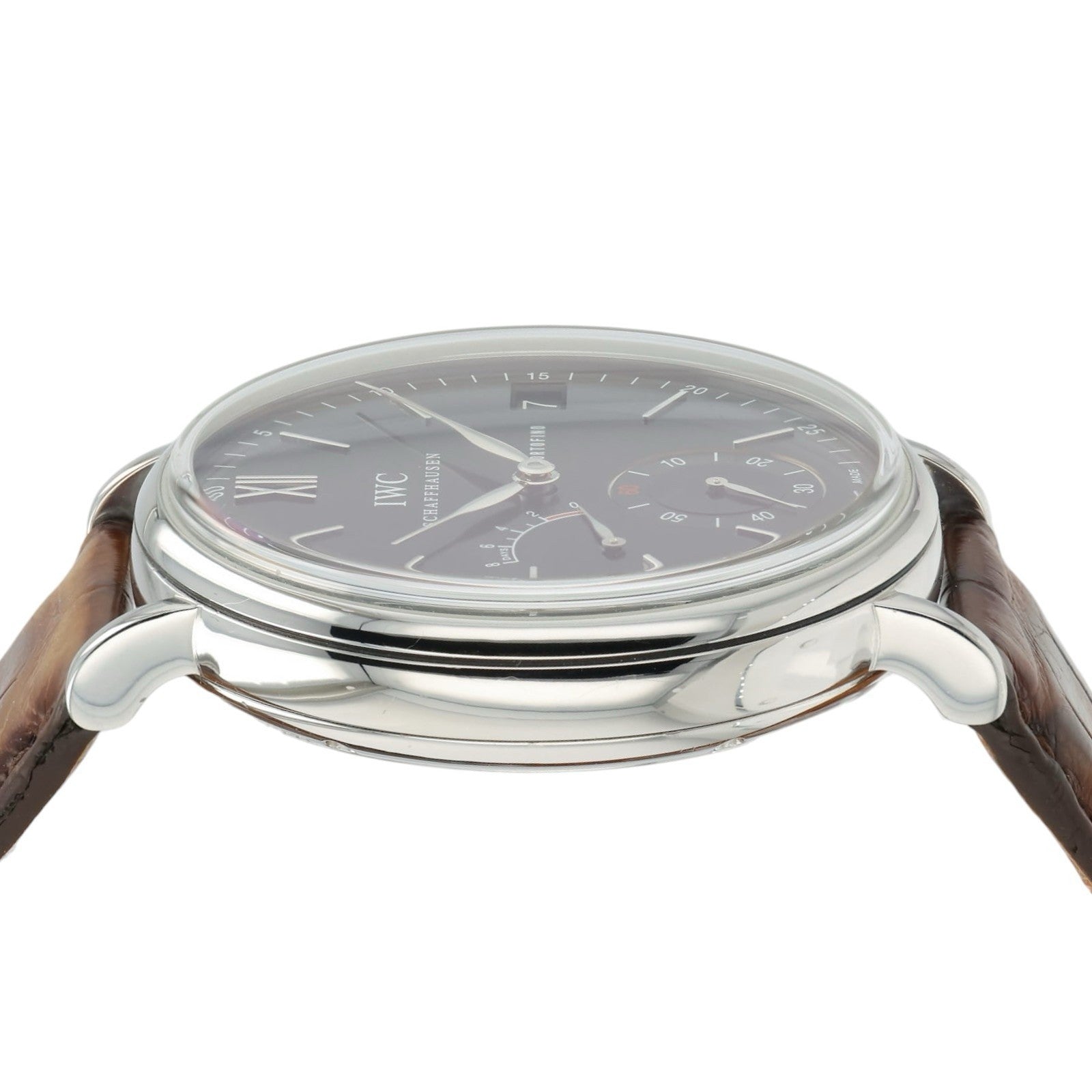 IWC Portofino Black Dial Stainless Steel 45mm Manual Wind Men’s Watch IW510102