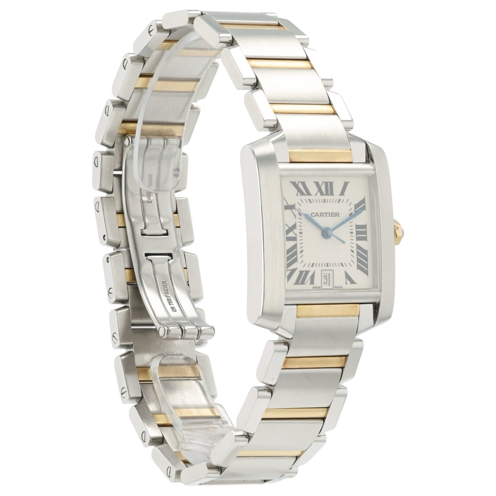 Cartier Tank Silver Dial 18k Yellow Gold & Steel 30x25mm Quartz Women’s W51023Q4