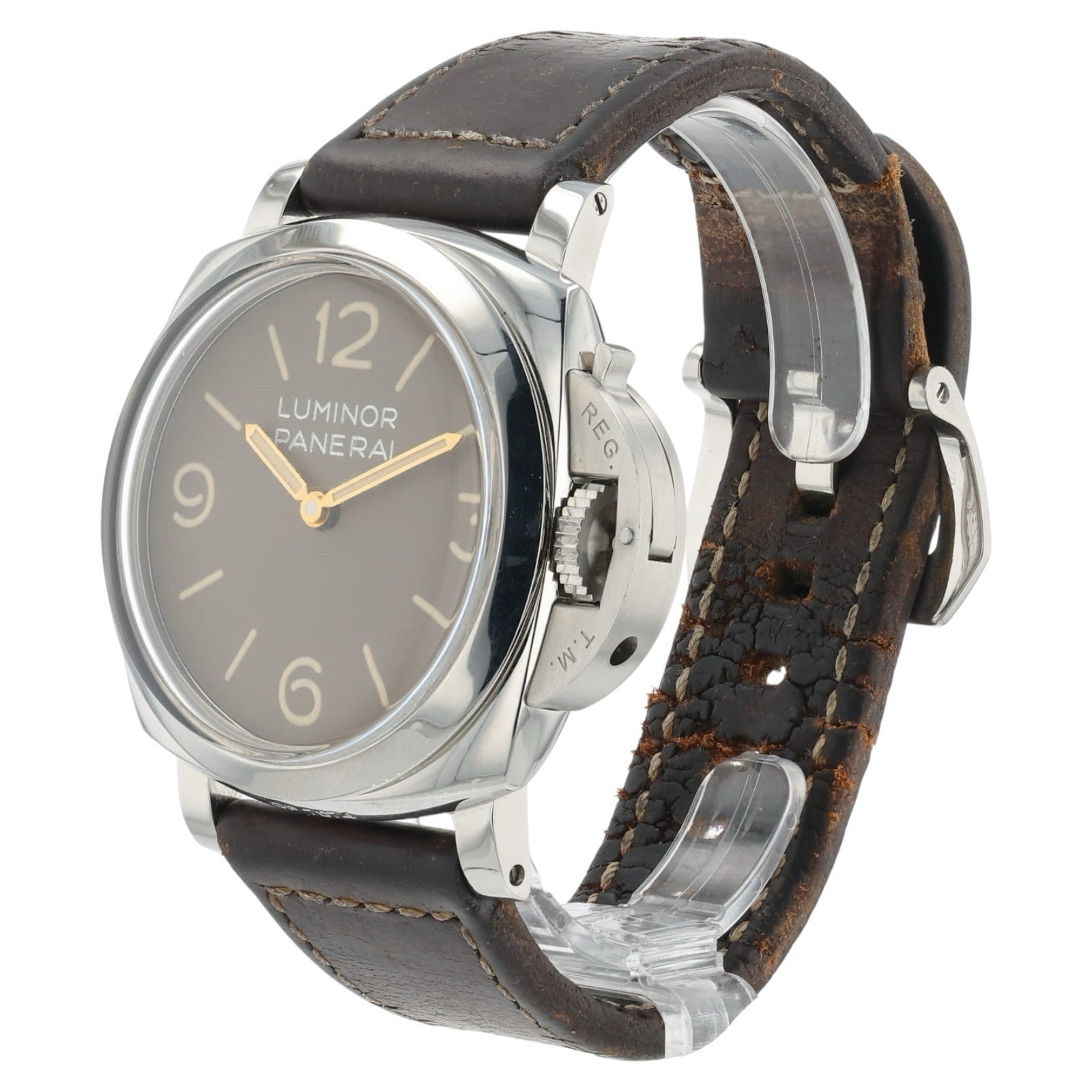 Panerai Luminor Brown Dial Stainless Steel 47mm Manual Wind Men's Watch PAM00663