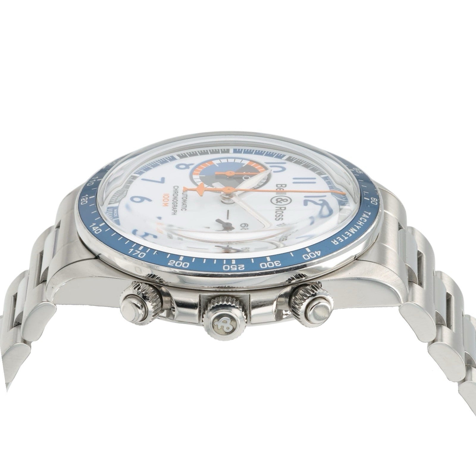 Bell & Ross Chronograph White Dial Steel 41mm Automatic Mens Watch BRV2-94-S