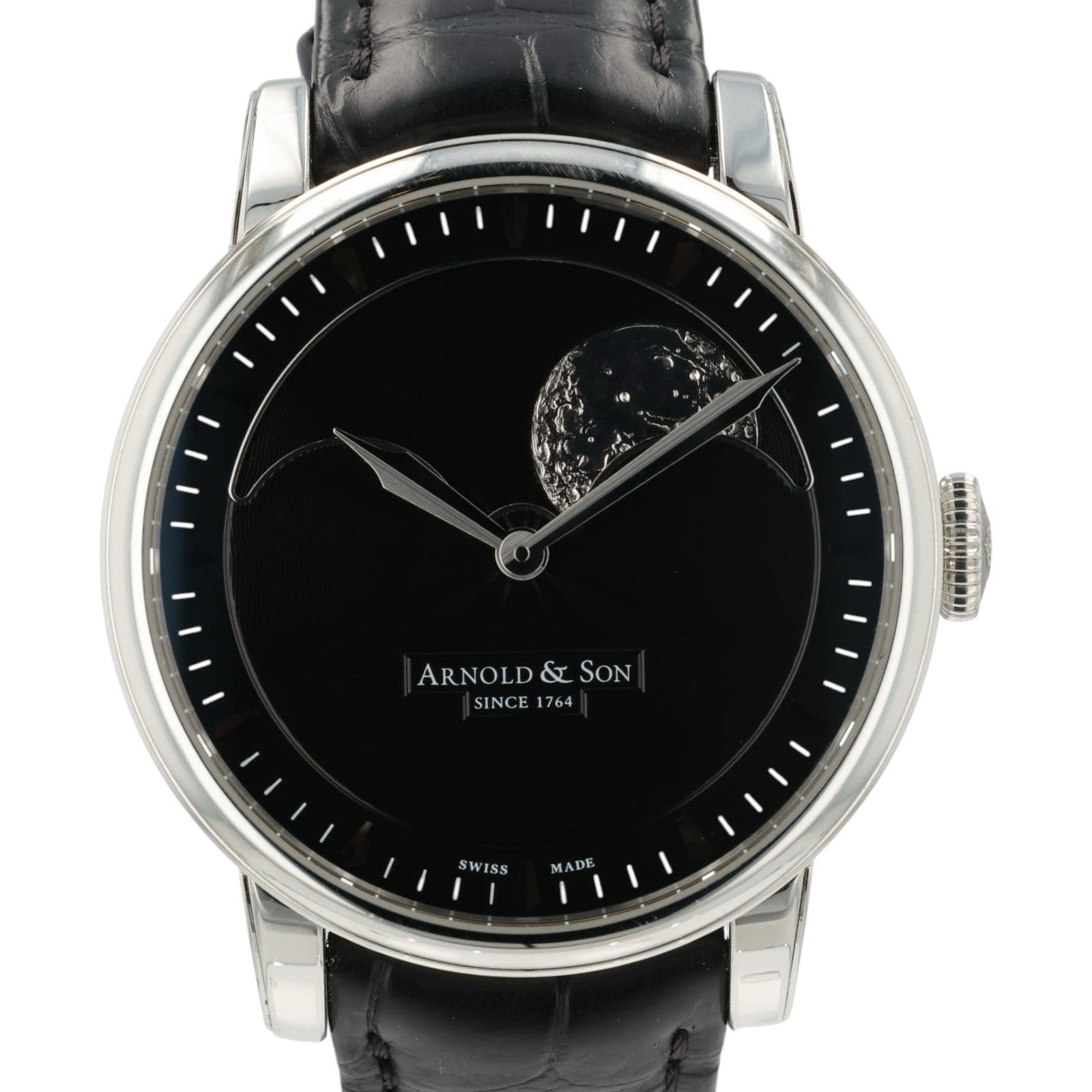 Arnold & Son Perpetual Moon Black Dial Steel 42mm Manual Mens 21.1.1.01.041