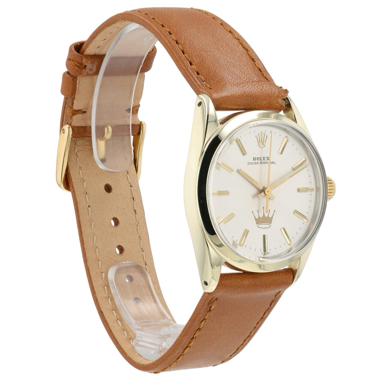 Rolex OP Hallmark Silver Dial Gold & Steel 34mm Automatic Men’s Watch 1024