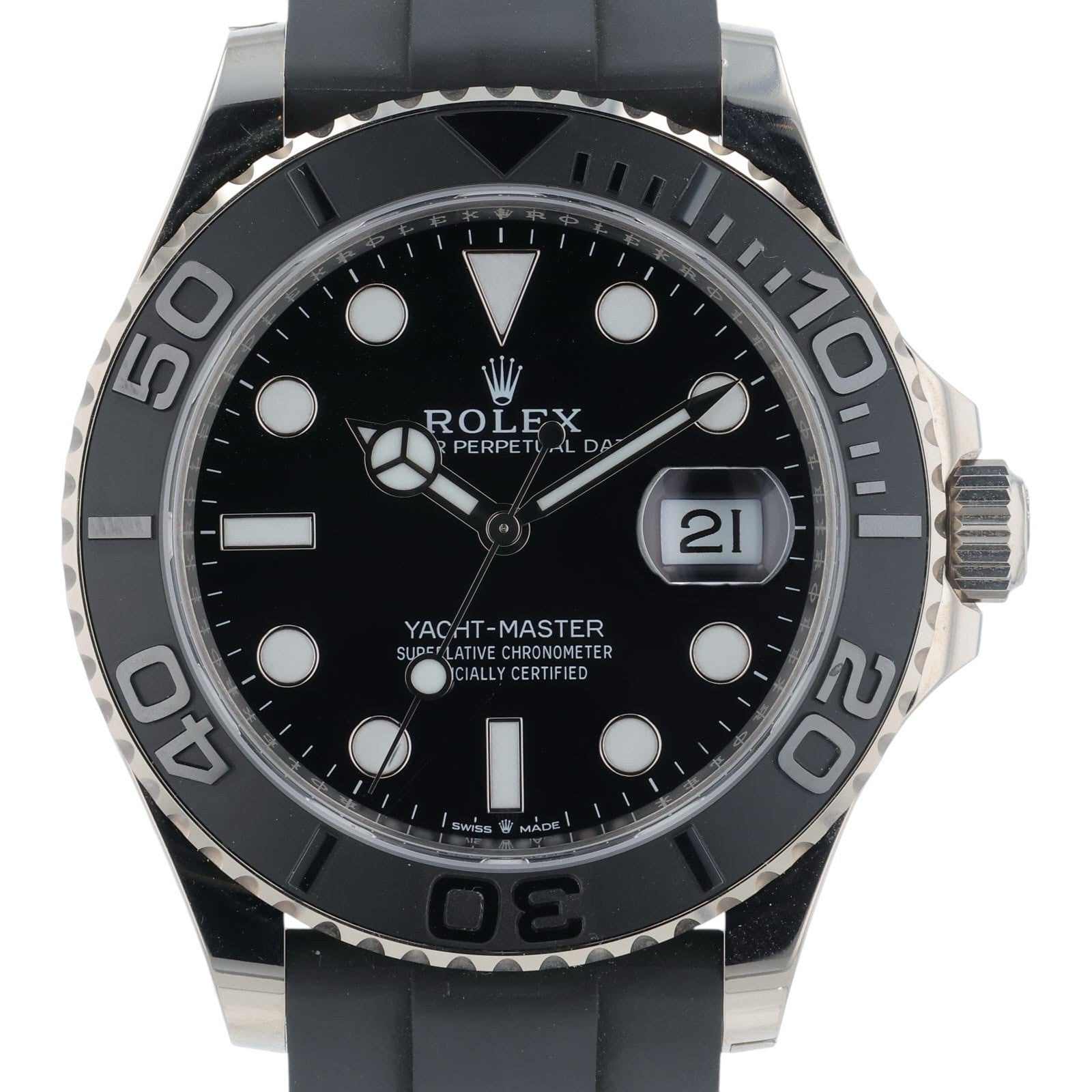 Rolex Yacht-Master 18k White Gold Black Dial 42mm Automatic Mens Watch 226659