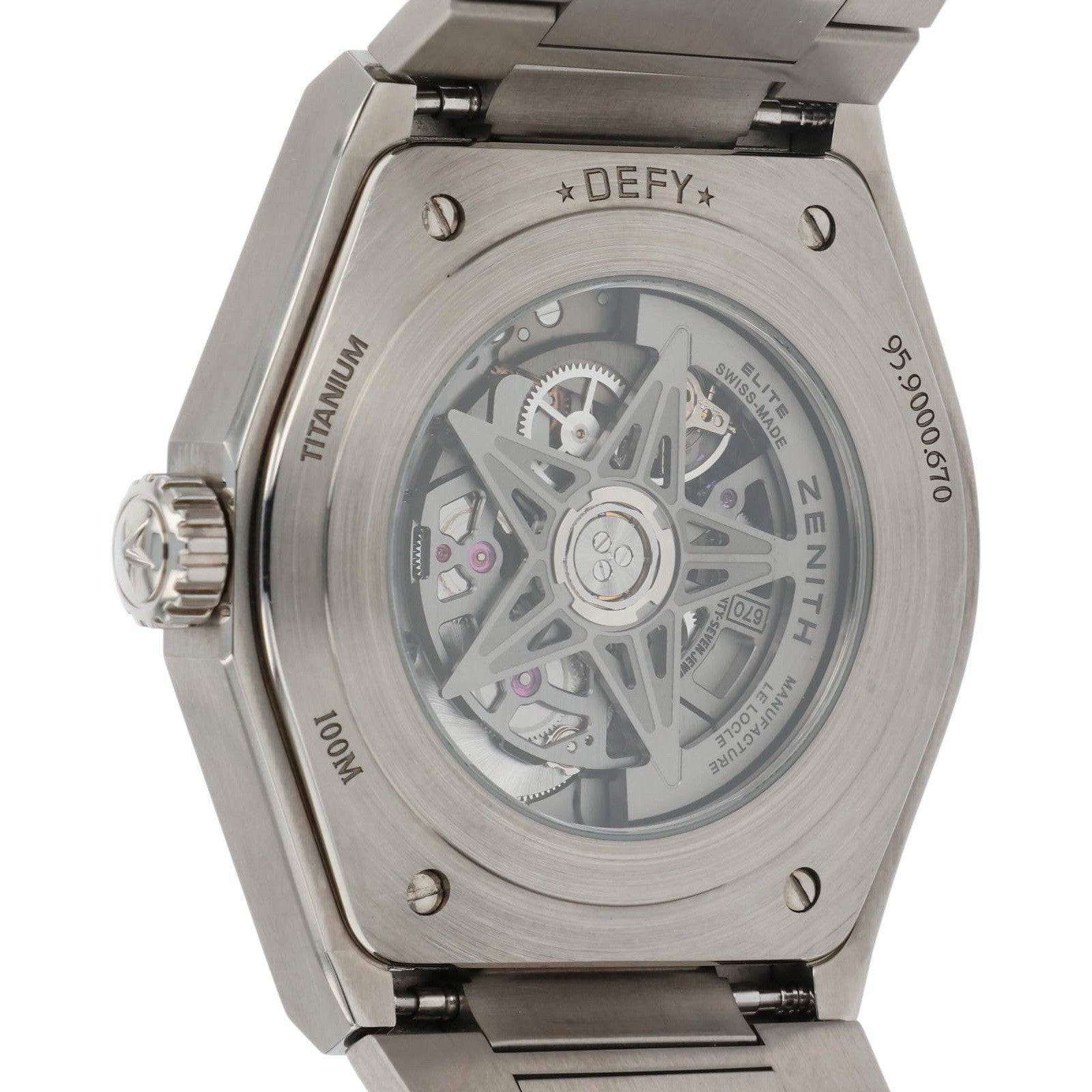 Zenith Defy Titanium Blue Dial 41mm Automatic Movement Mens Watch 95.9000.670