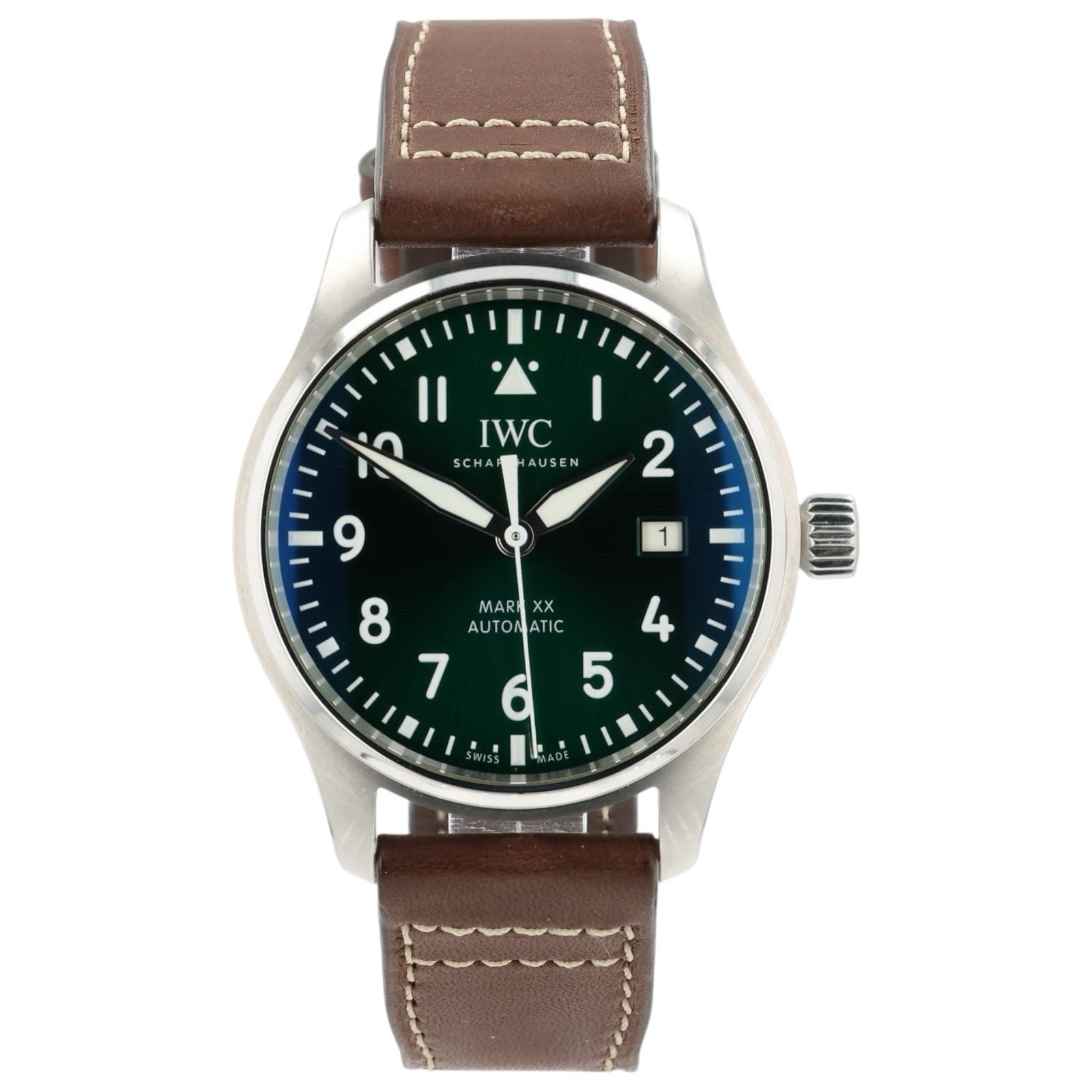 IWC Pilot Mark XX Green Dial Stainless Steel 40mm Automatic Mens Watch IW328205