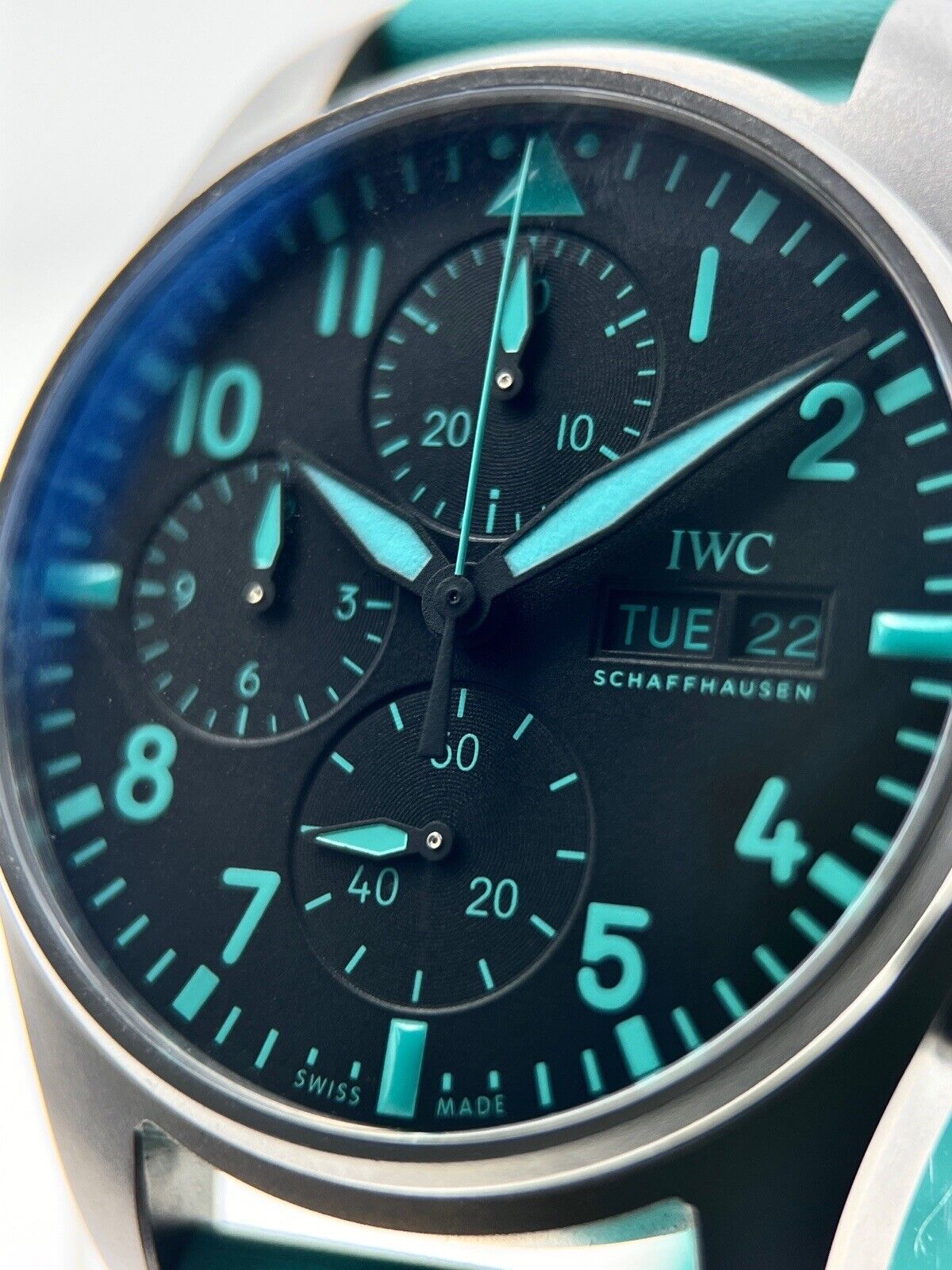 IWC Pilots Watch Chronograph Mercedes AMG Petronas Edition IW388108 Titanium B&P