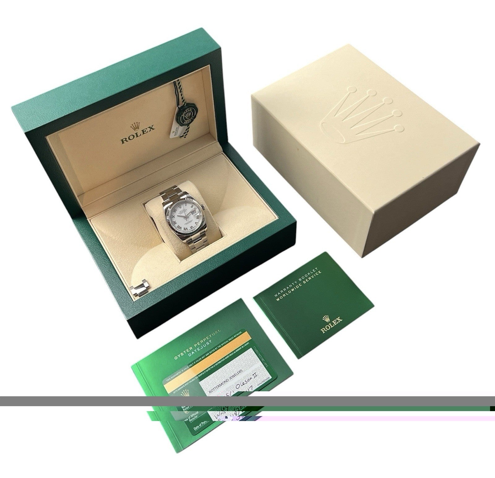 2017 Rolex Datejust White Dial Stainless Steel 36mm Automatic Men’s Watch 116234