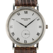 Patek Philippe Calatrava White Dial 18k White Gold 33mm Manual Wind Men’s 3919G