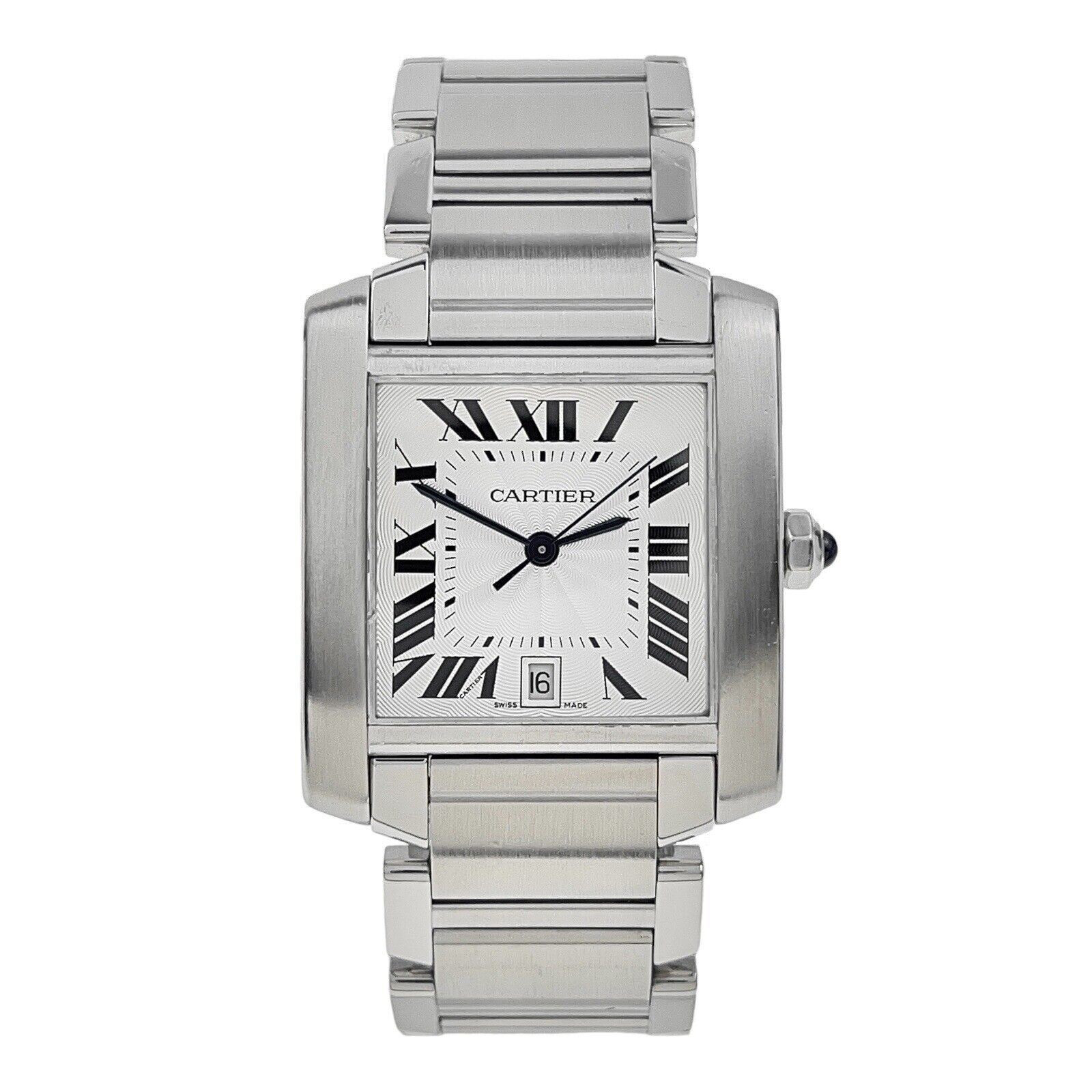 Cartier Tank Francaise Stainless Steel White 28x32mm Automatic Women' Watch 2302