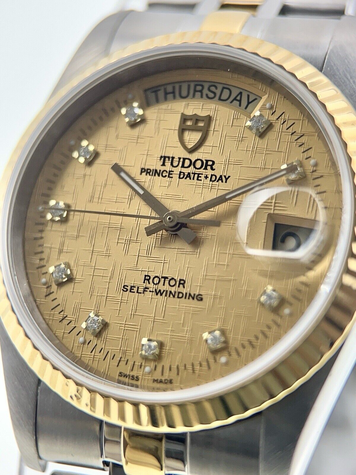 Tudor Prince Date Day Steel & Gold Automatic Men’s Watch 76213 - Box and Papers