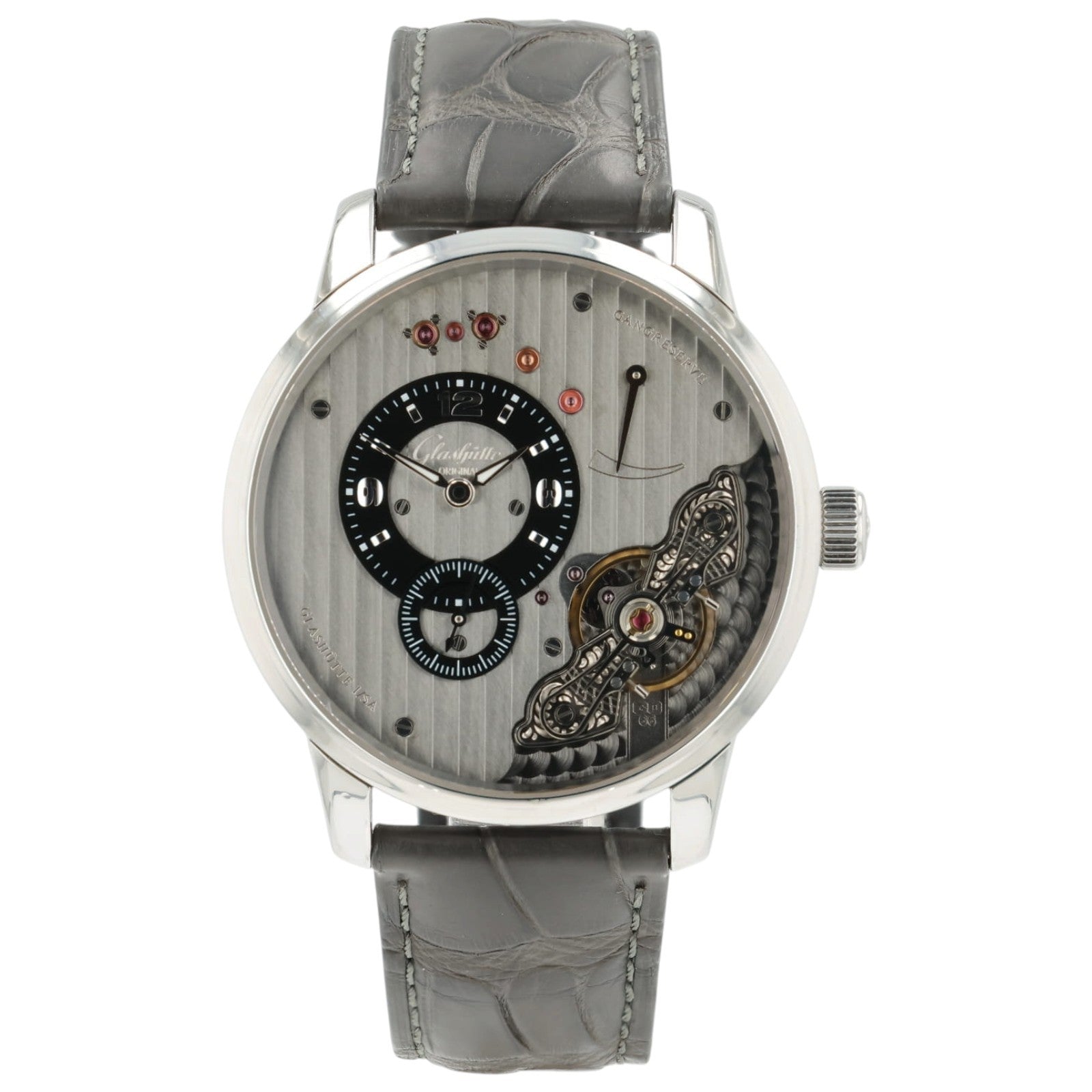 Glashutte PanoInverse XL Gray Dial Stainless Steel 42mm Manual 1-66-06-04-22-05