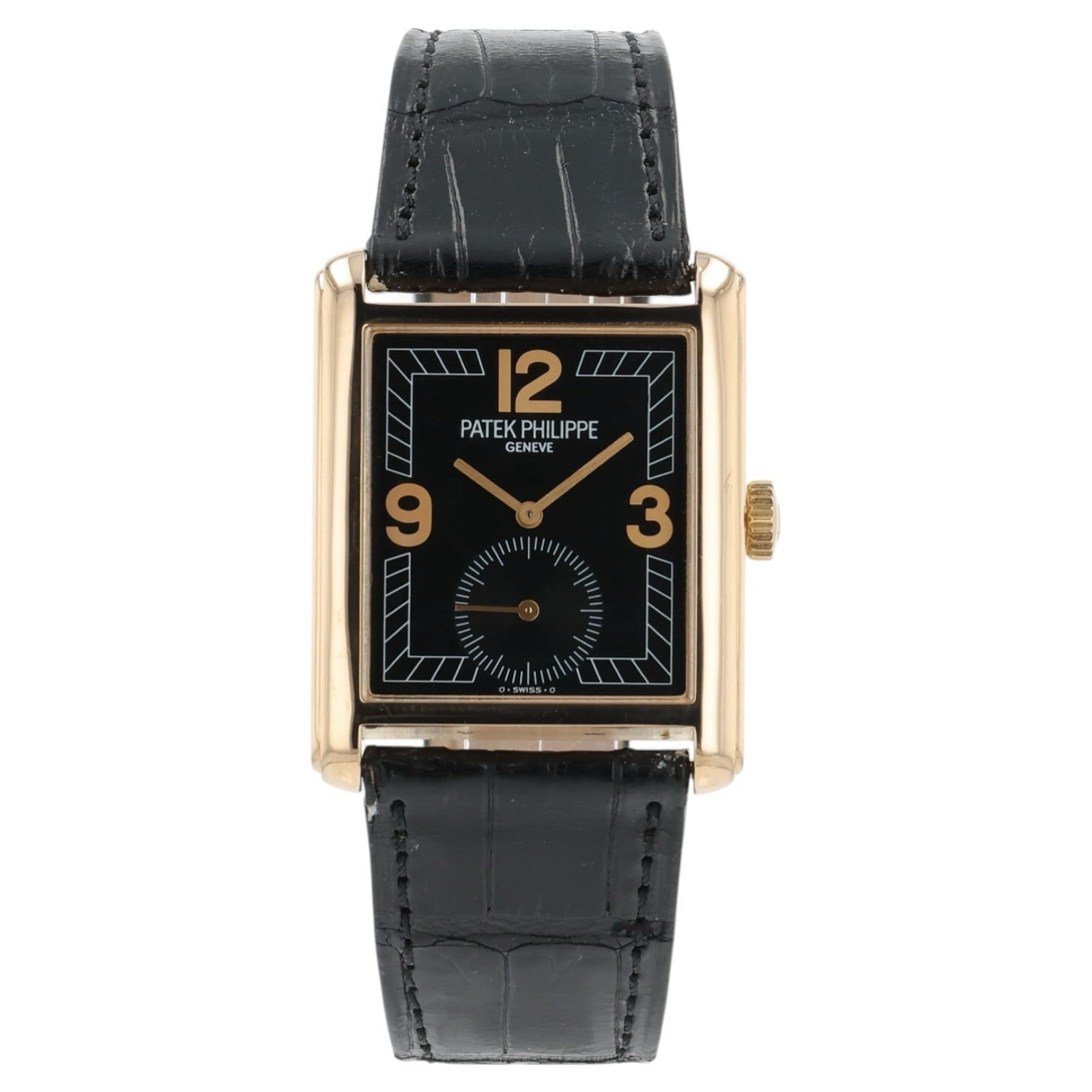 Patek Philipe Gondolo Black Dial 18k Rose Gold 35x28mm Manual Wind Men’s 5014