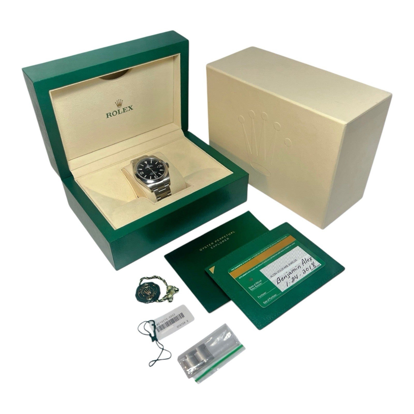 2018 Rolex Explorer Stainless Steel Black Dial 39mm Automatic Men's Watch 214270