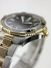 Tag Heuer Aquaracer Steel & Gold Black Dial 41mm Automatic Mens Watch WAK2122