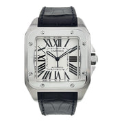 Cartier Santos 100 Stainless Steel Silver Dial 39mm Automatic Mens W20076X8