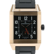 LeCoultre Reverso Squadra Hometime Black Dial 18k Rose Gold Auto Watch Q7002671